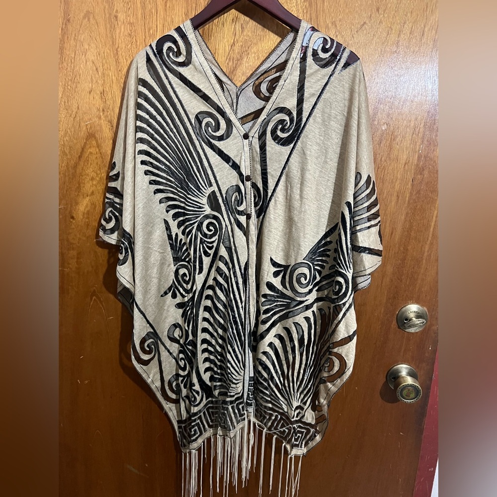 Kokomo unlimited poncho/kimono cover up Polynesian Hawaiian Aztec